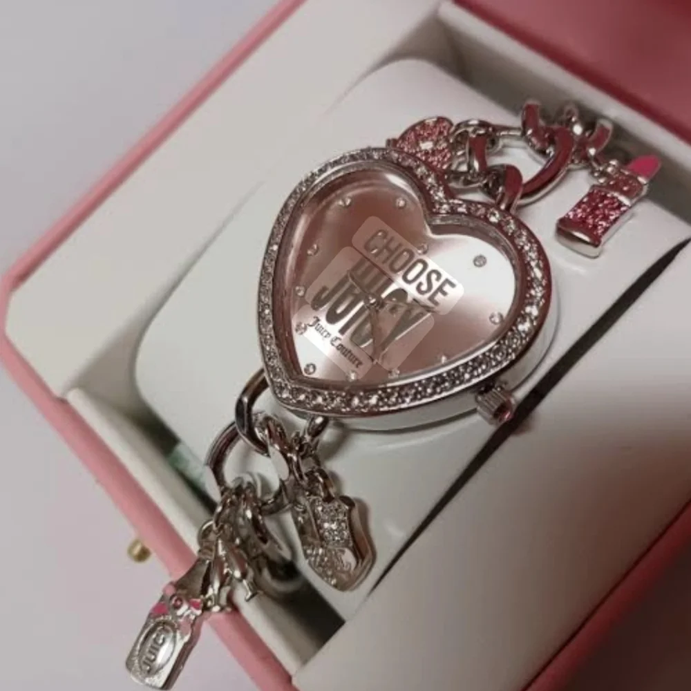 Juicy Couture Pink Heart Charm Bracelet/Watch